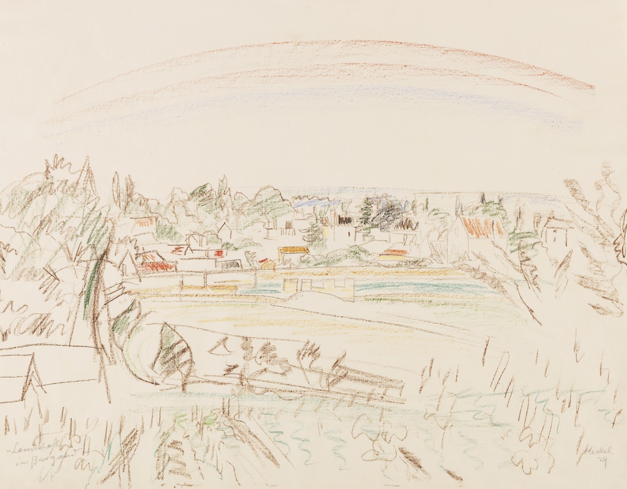 Landschaft im Burgund by Erich Heckel