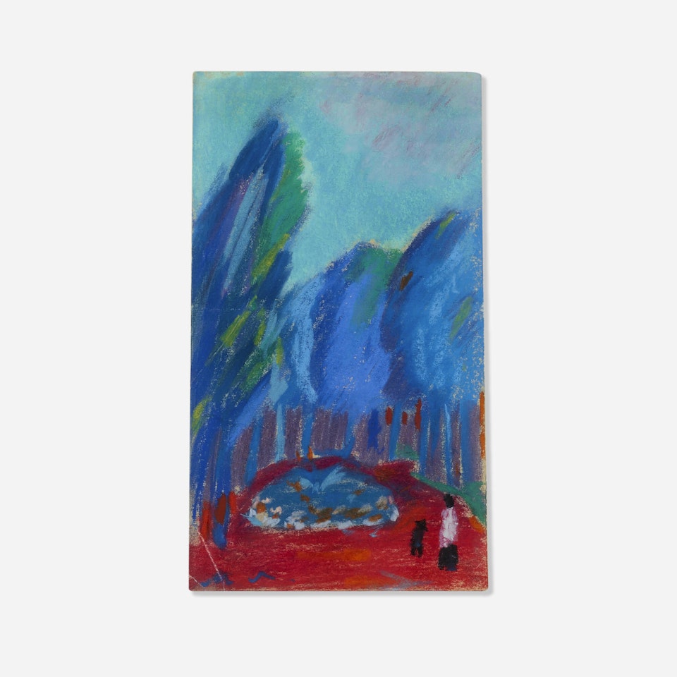 Figure with a Dog in the Park by Mikhail Larionov