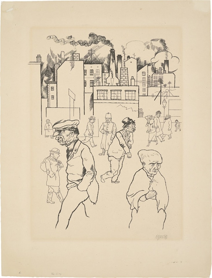 ”Vor den Fabriken” by George Grosz