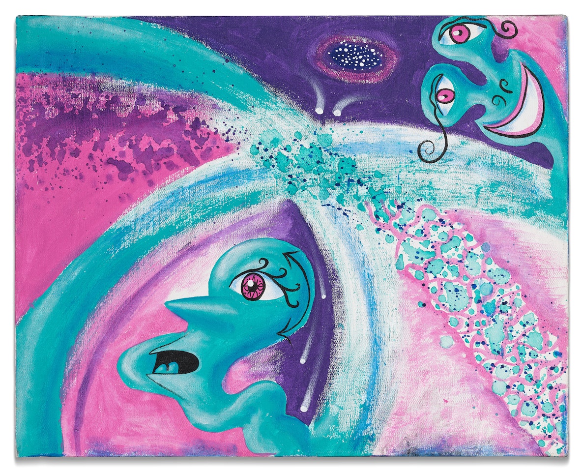 Untitled (Two Green Aliens) by Kenny Scharf