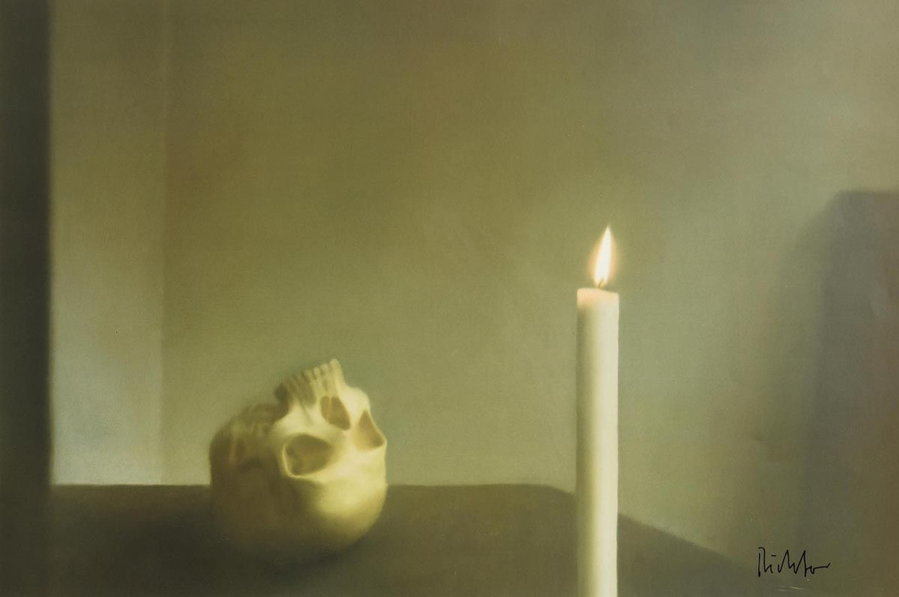 Schädel mit Kerze (Skull with Candle) by Gerhard Richter