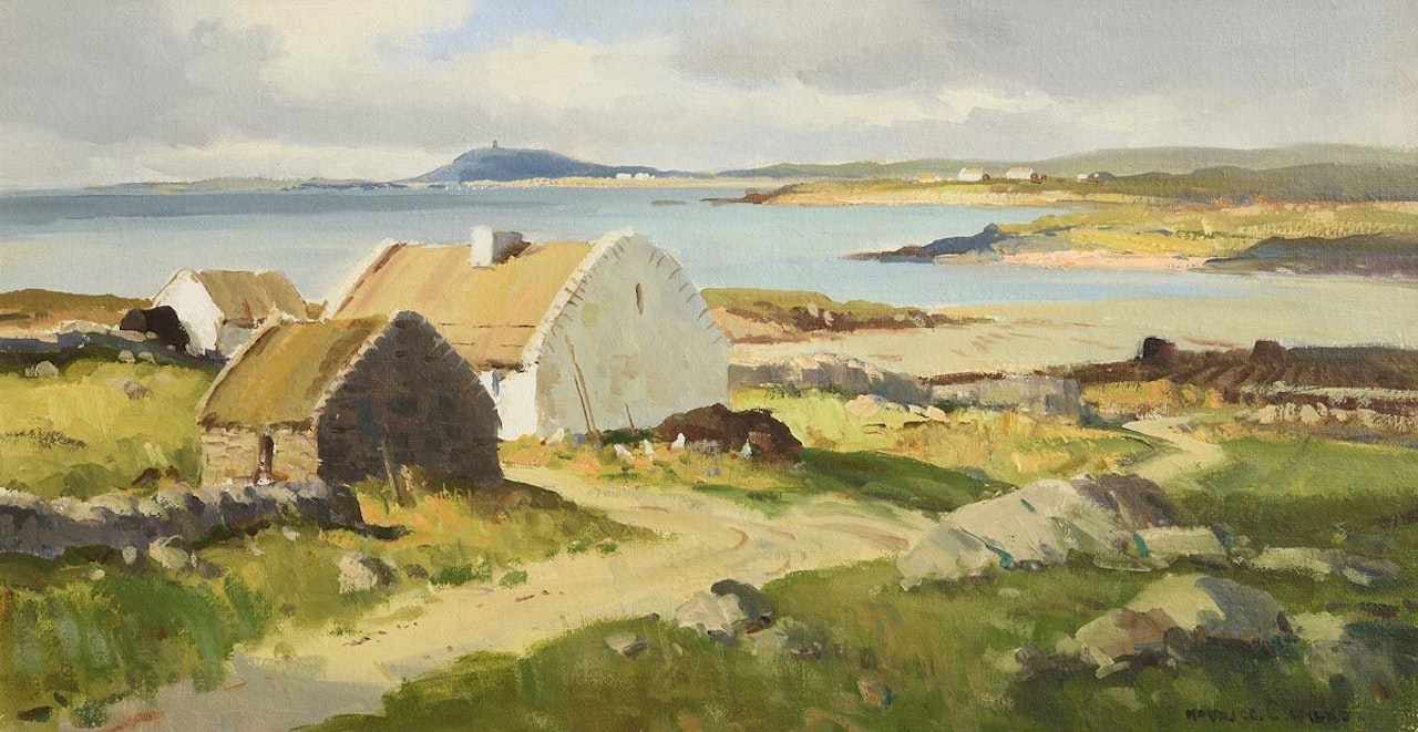 Galway Cottages at Foordlass, Connemara by Maurice Canning Wilks