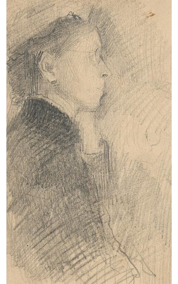 Lady Relaxing (Second image on reverse) by John Butler Yeats