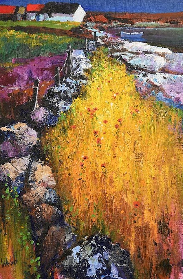 Poppies in a Field of Oats, Strangford by Kenneth Webb