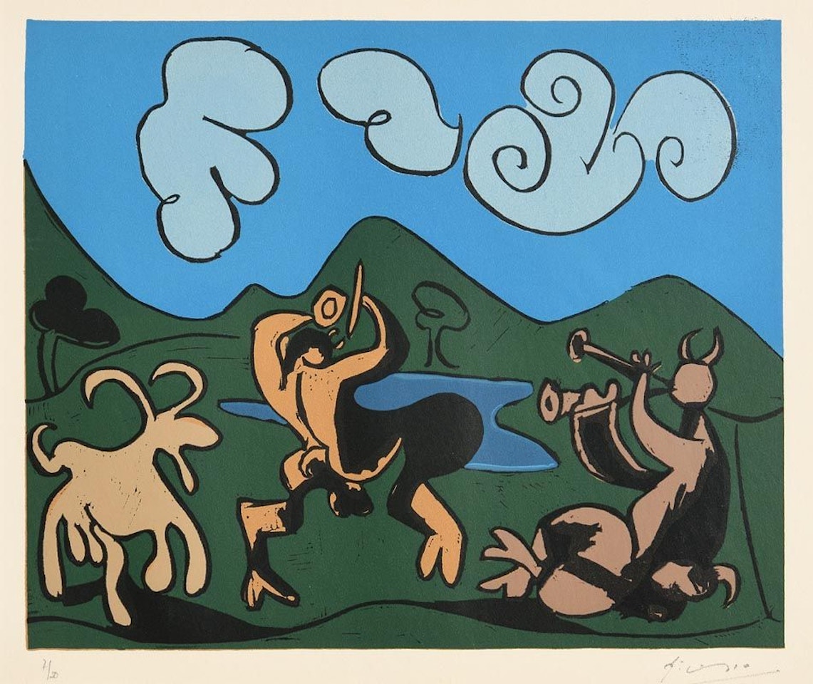 Faunes et Chevre by Pablo Picasso