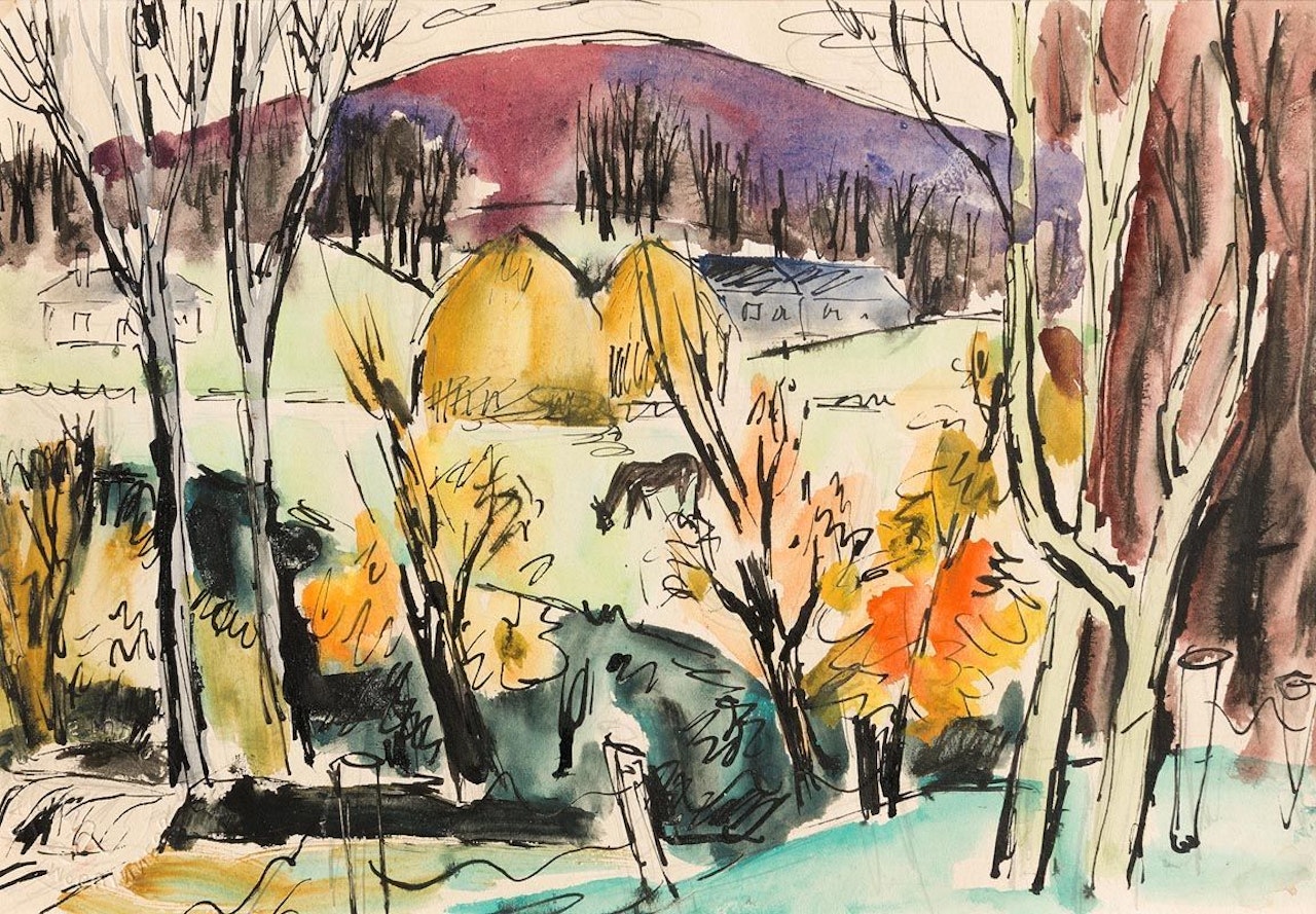 Summer Landscape with Haystacks by Norah McGuinness