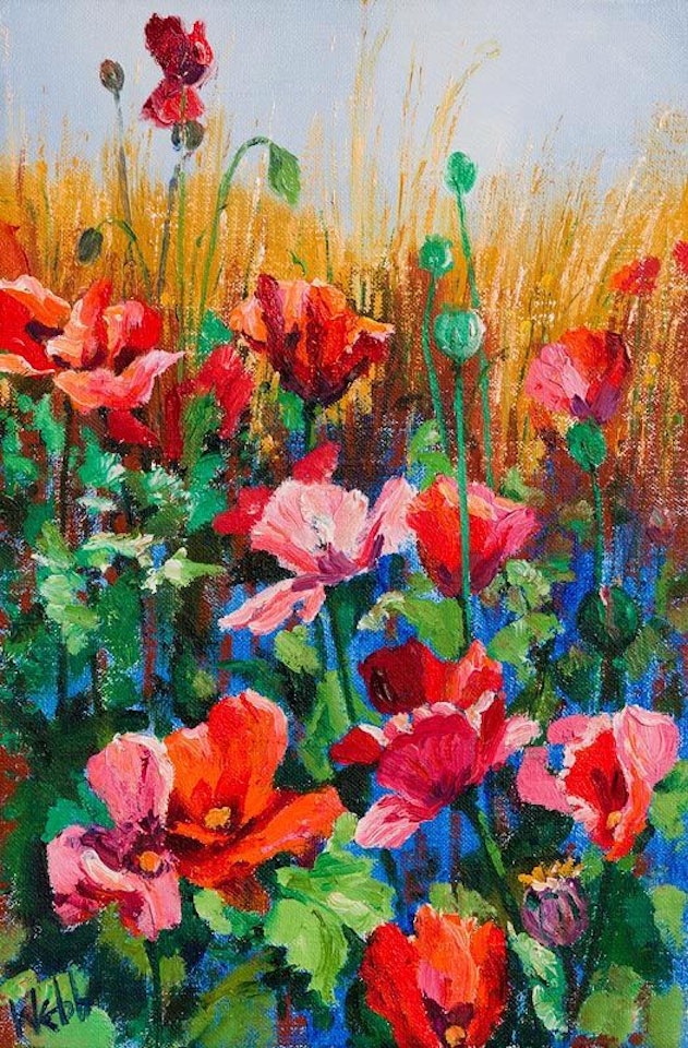 Poppies in a Cornfield I by Kenneth Webb
