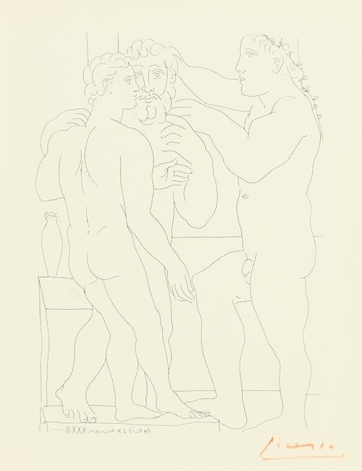 Deux Hommes Sculptes (Bloch 161) by Pablo Picasso