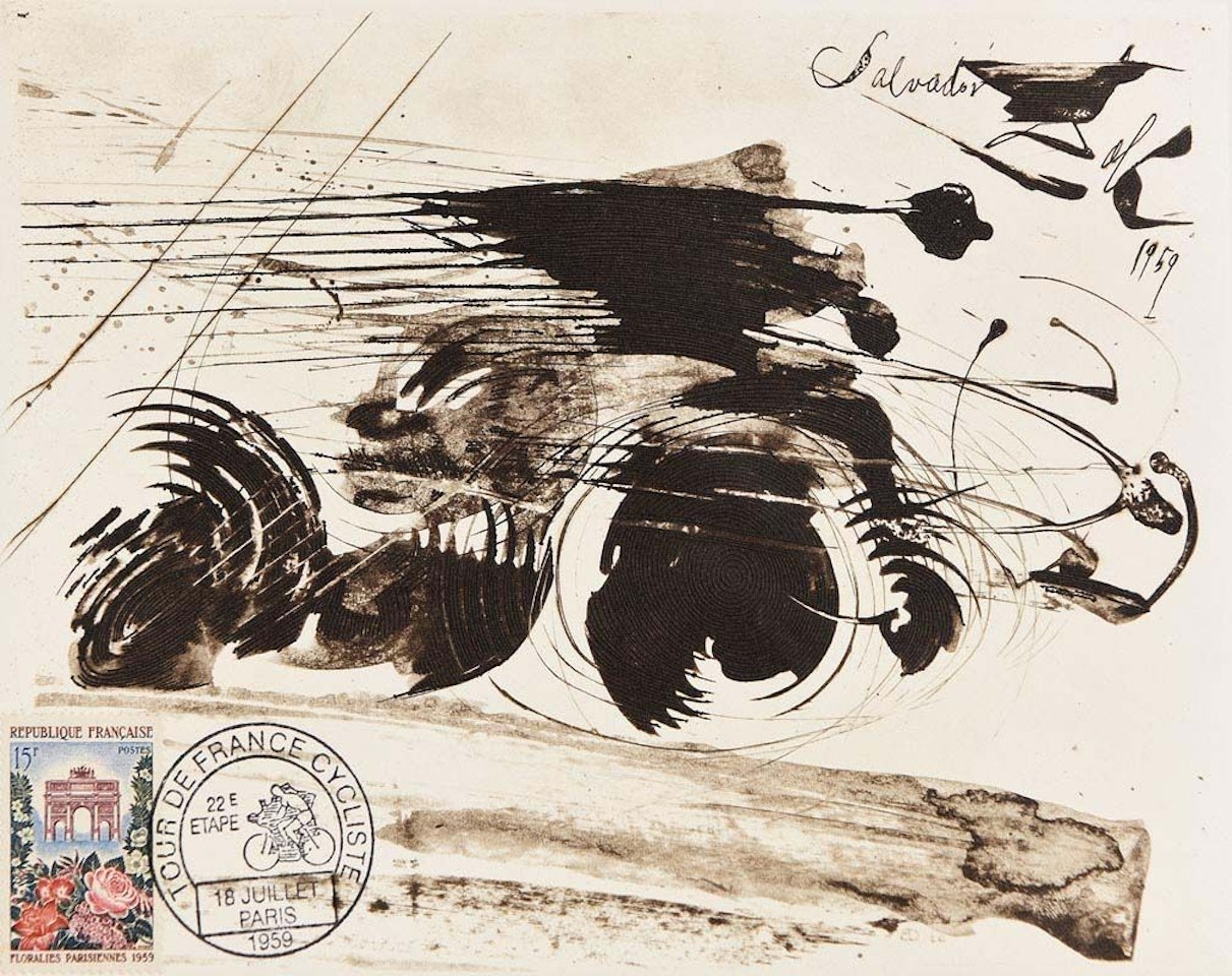 The Arrival of the Tour de France at the Champs Elysees, Paris by Salvador Dali