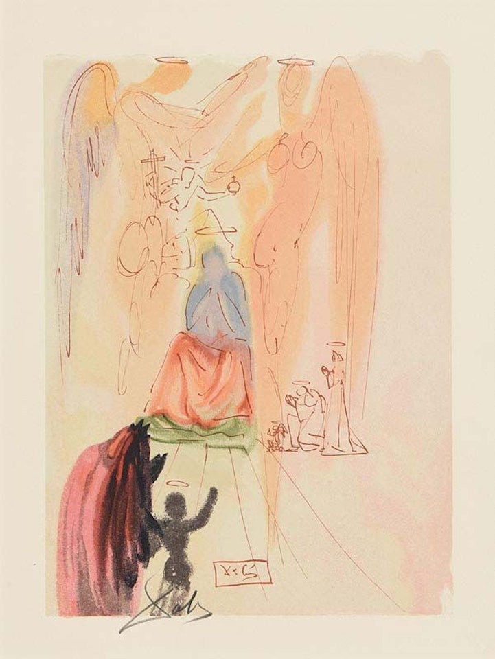 The Triumph of Christ & Virgin - Paradise/ Canto 23 - The Divine Comedy by Salvador Dali