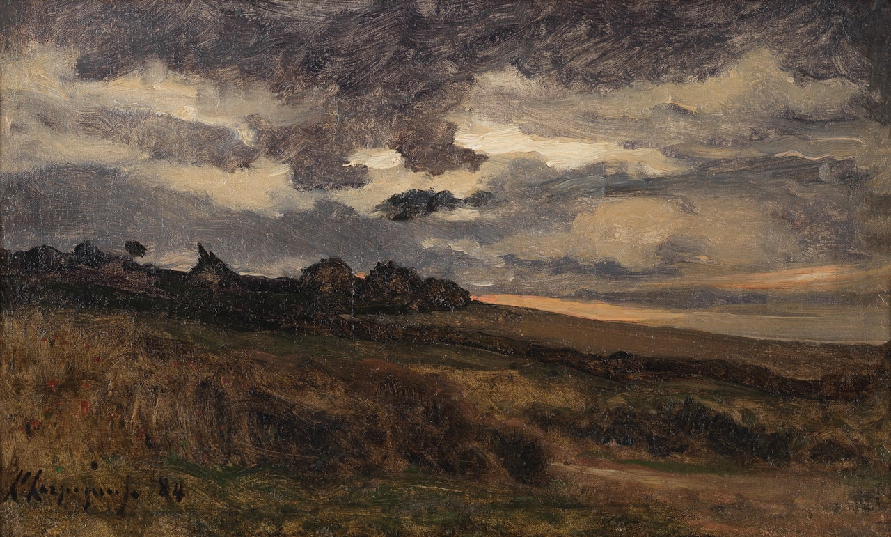 Paysage au ciel plombé by Henri Harpignies