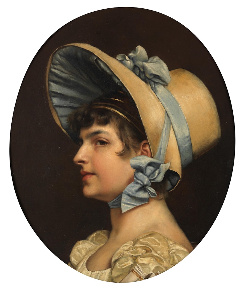 Portrait of a lady with a hat by French School