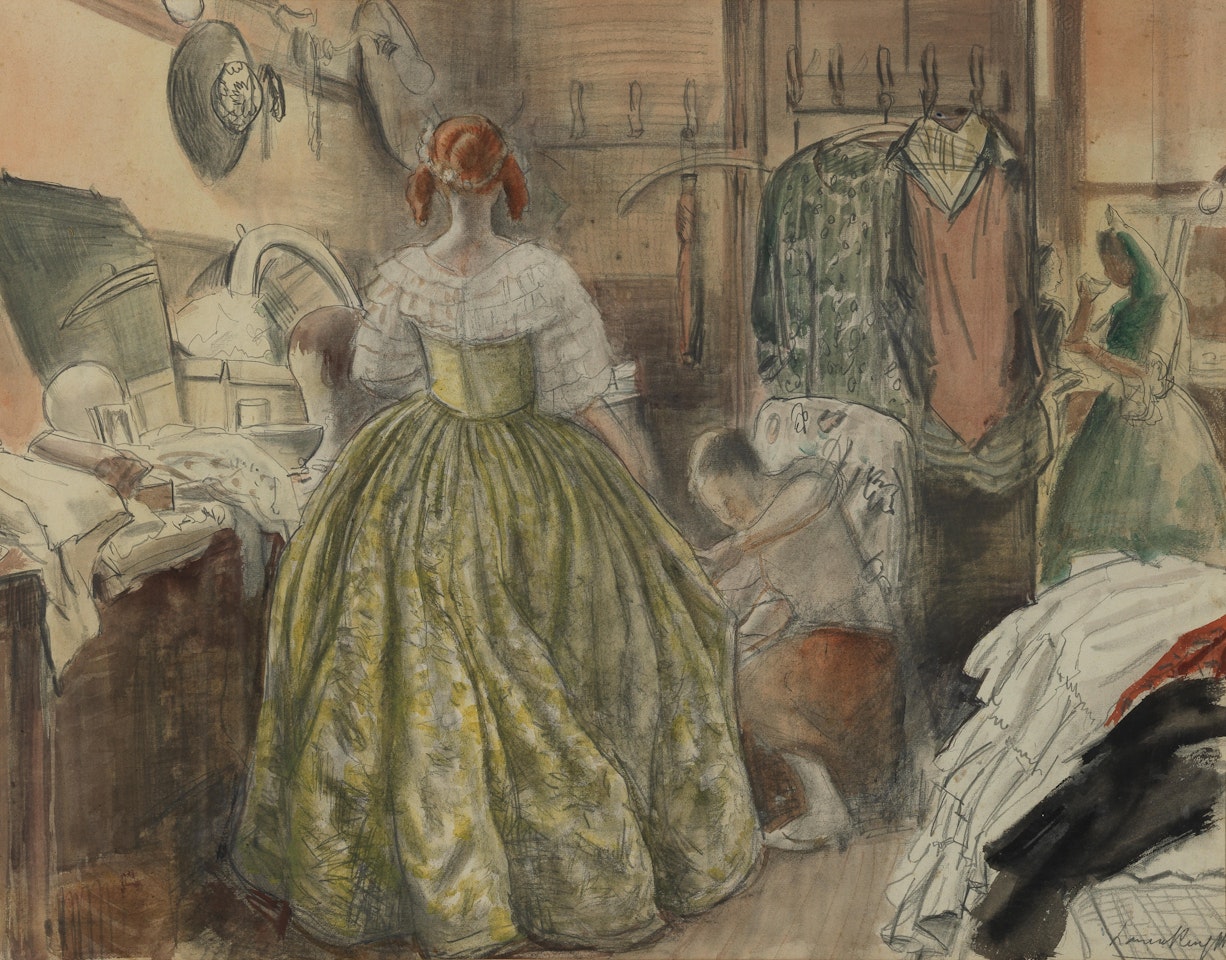 The dressing room, Malvern Festival by Laura Knight
