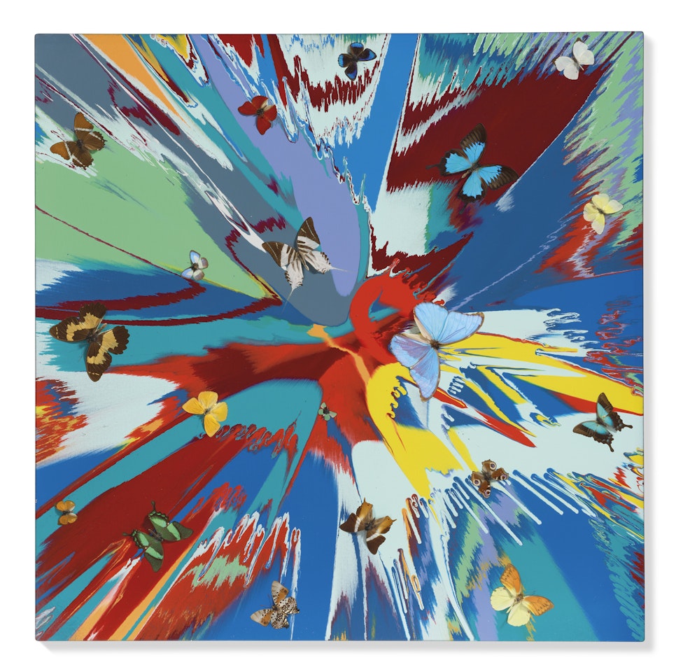 Beautiful Squawk Painting (with Butterflies) by Damien Hirst