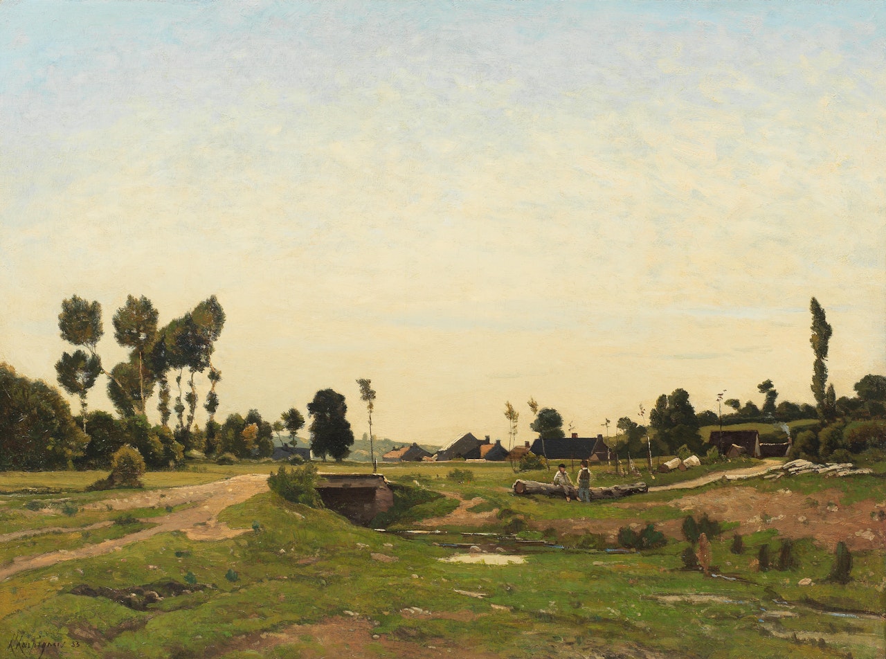 Conversation pres du Ruisseau by Henri Harpignies