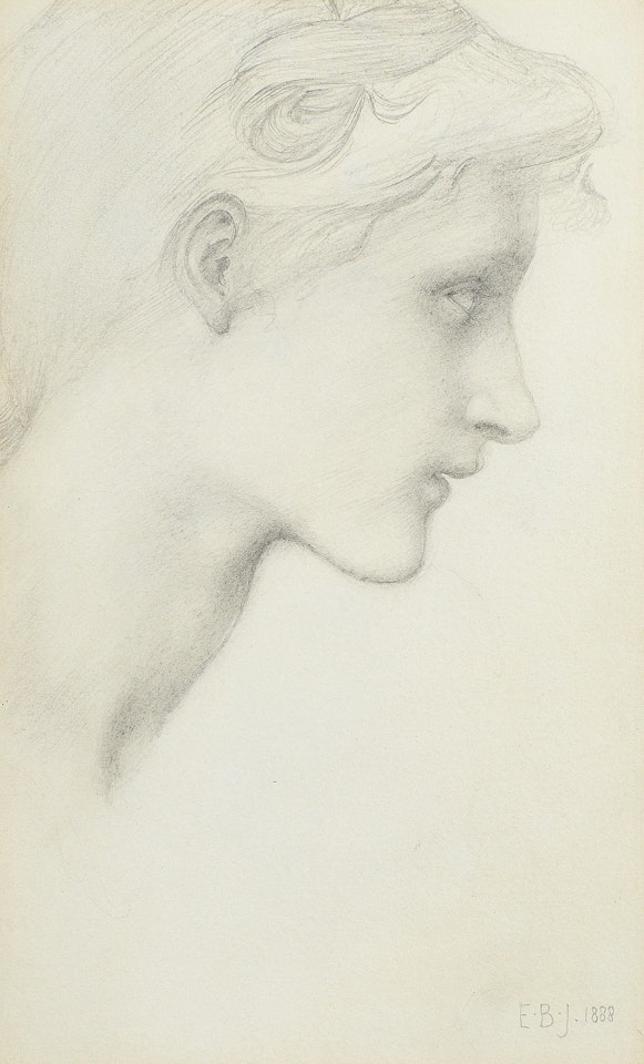 Study of the head of Danaë for Danaë and The Tower of Brass and Danaë and the Brazen Tower by Edward Coley Burne-Jones