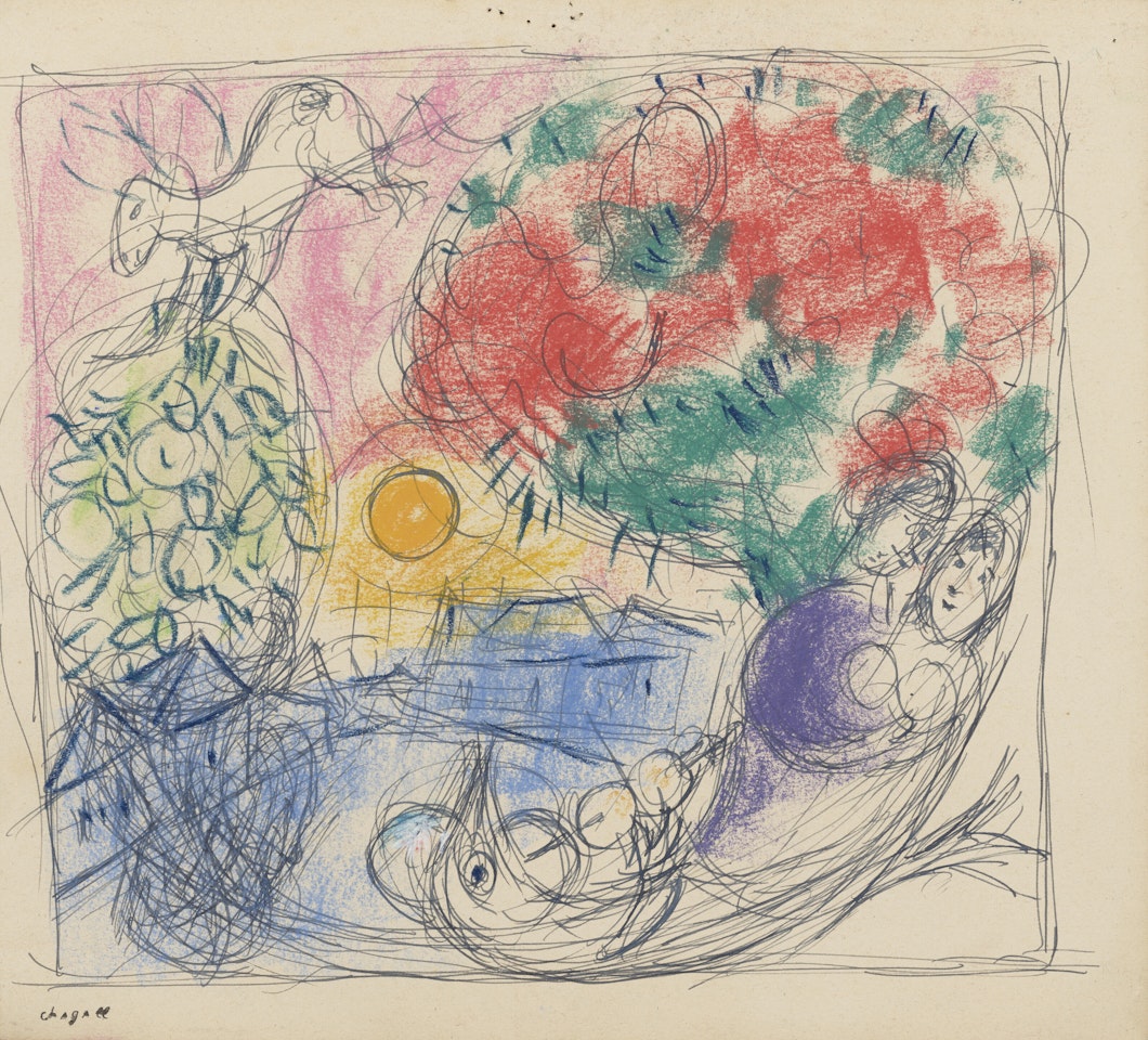 Esquisse pour le Soleil jaune by Marc Chagall