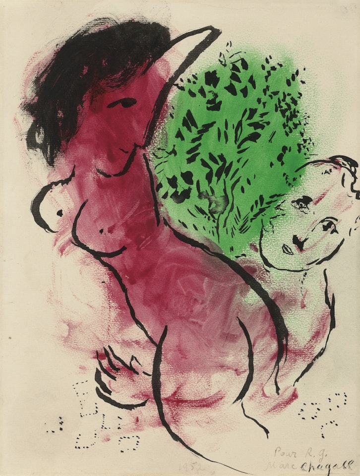 Le faune rouge amoureux by Marc Chagall