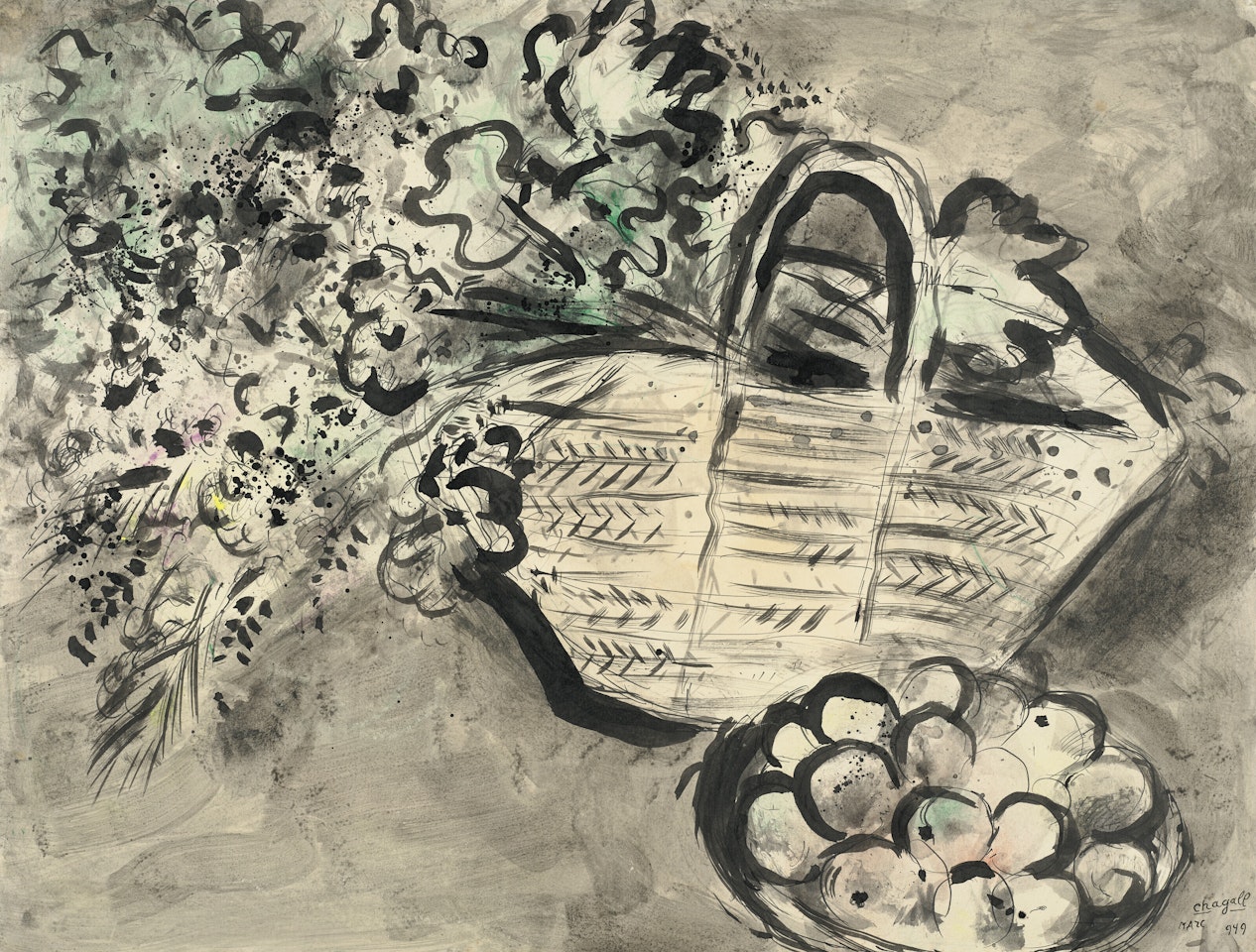 Panier de fruits ou Le panier de fleurs by Marc Chagall