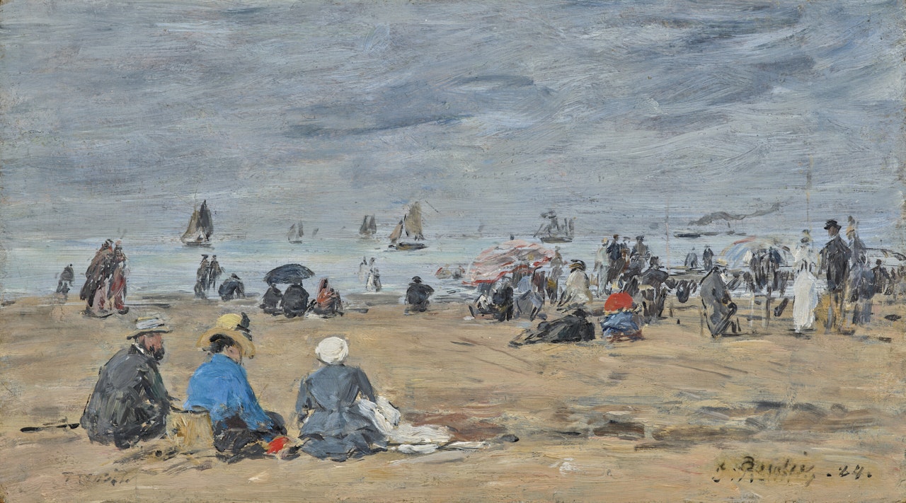 Trouville, scène de plage by Eugène Boudin