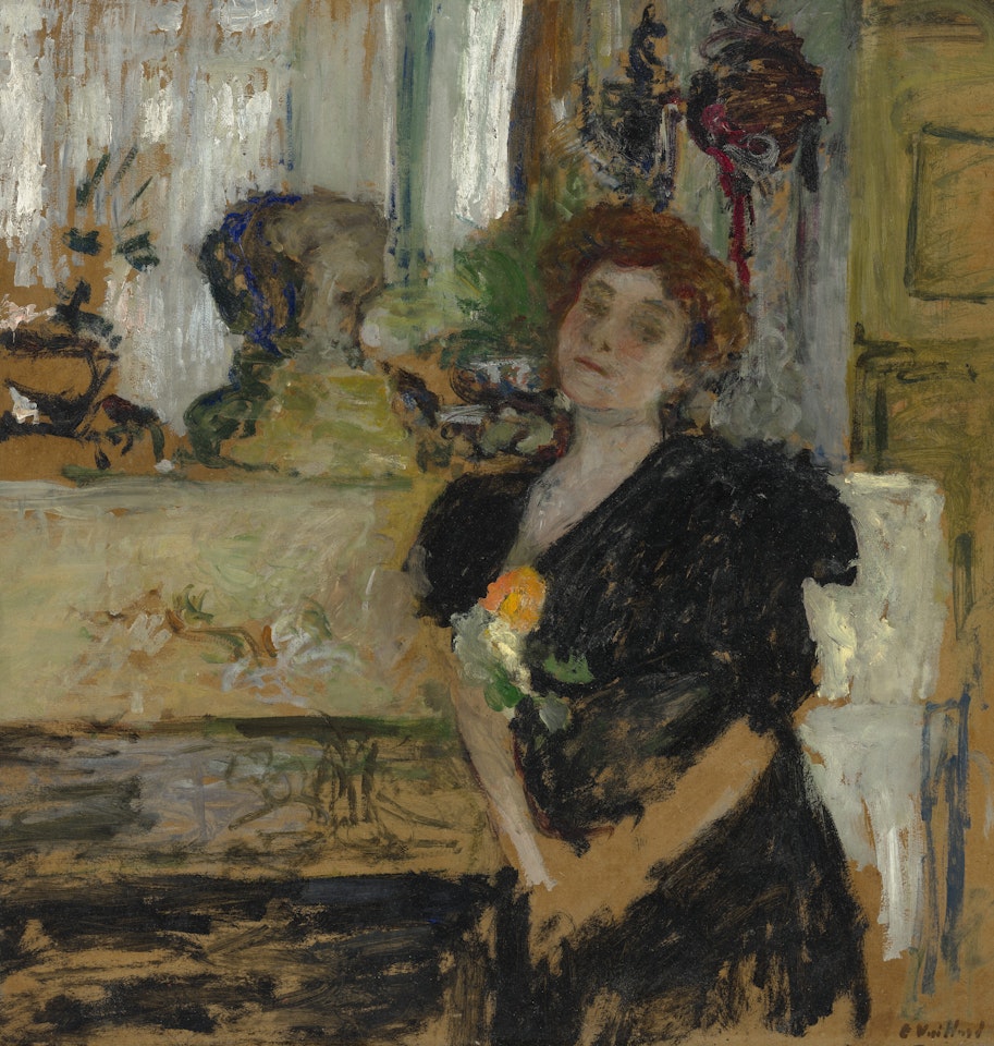 Madame Arthur Fontaine devant la cheminé e by Édouard Vuillard