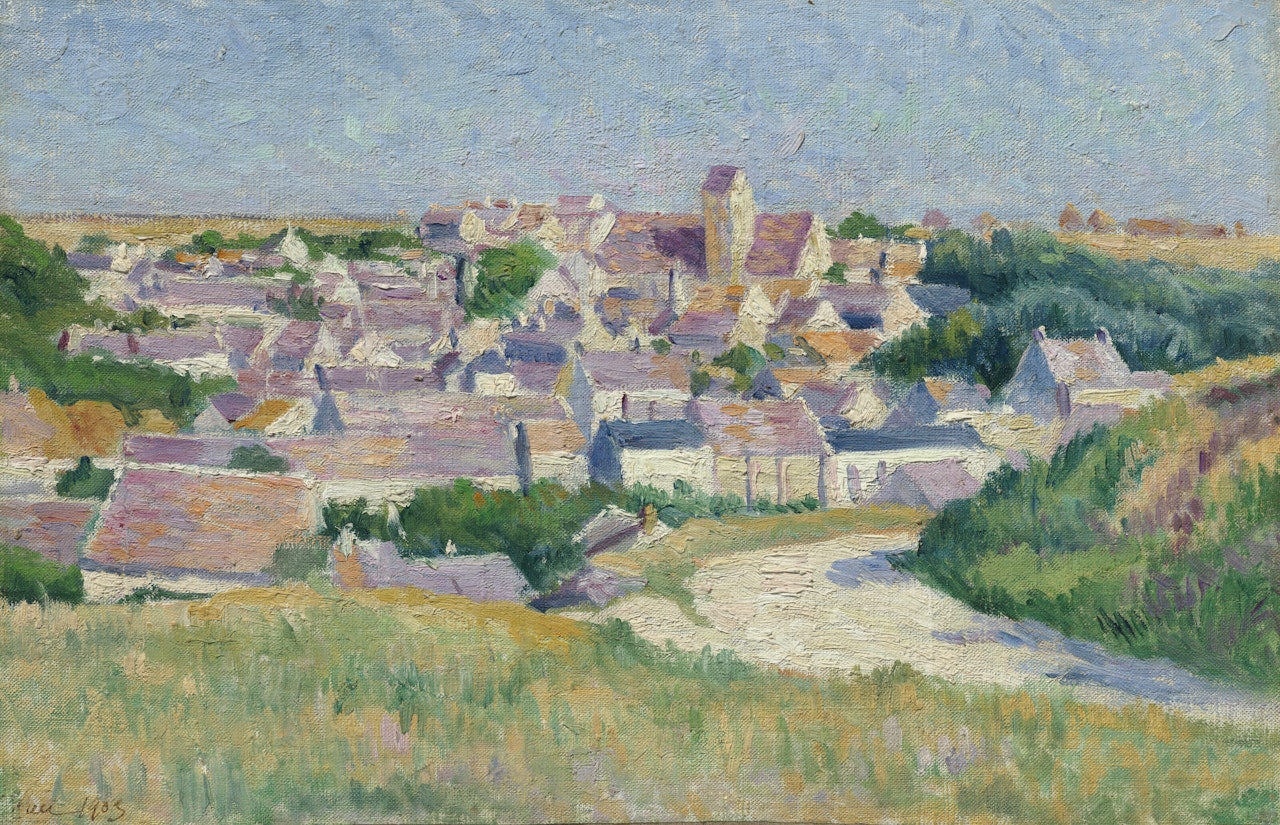 Moulineux, l"entrée du village by Maximilien Luce