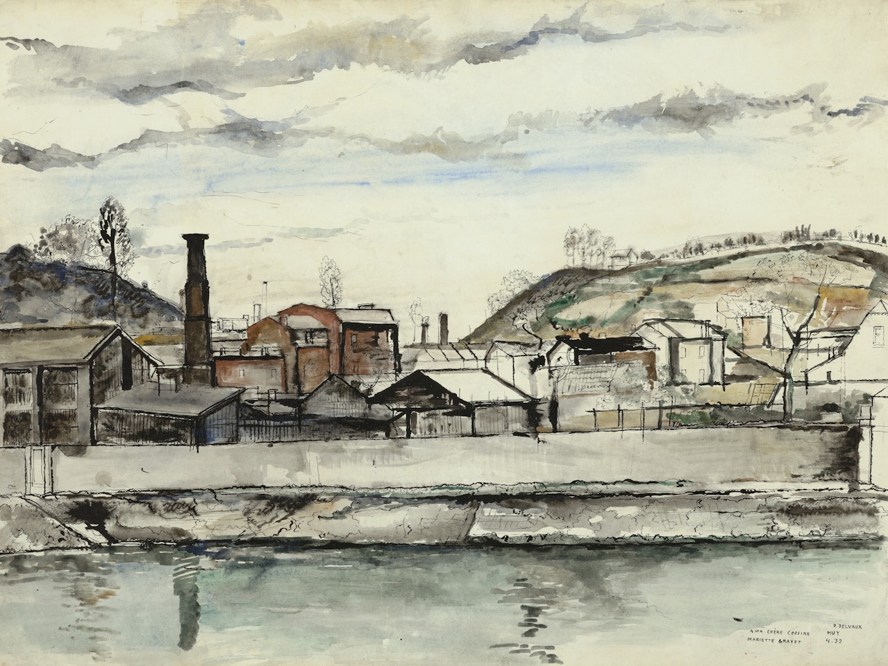 Usines sur le bord de Meuse à Huy by Paul Delvaux