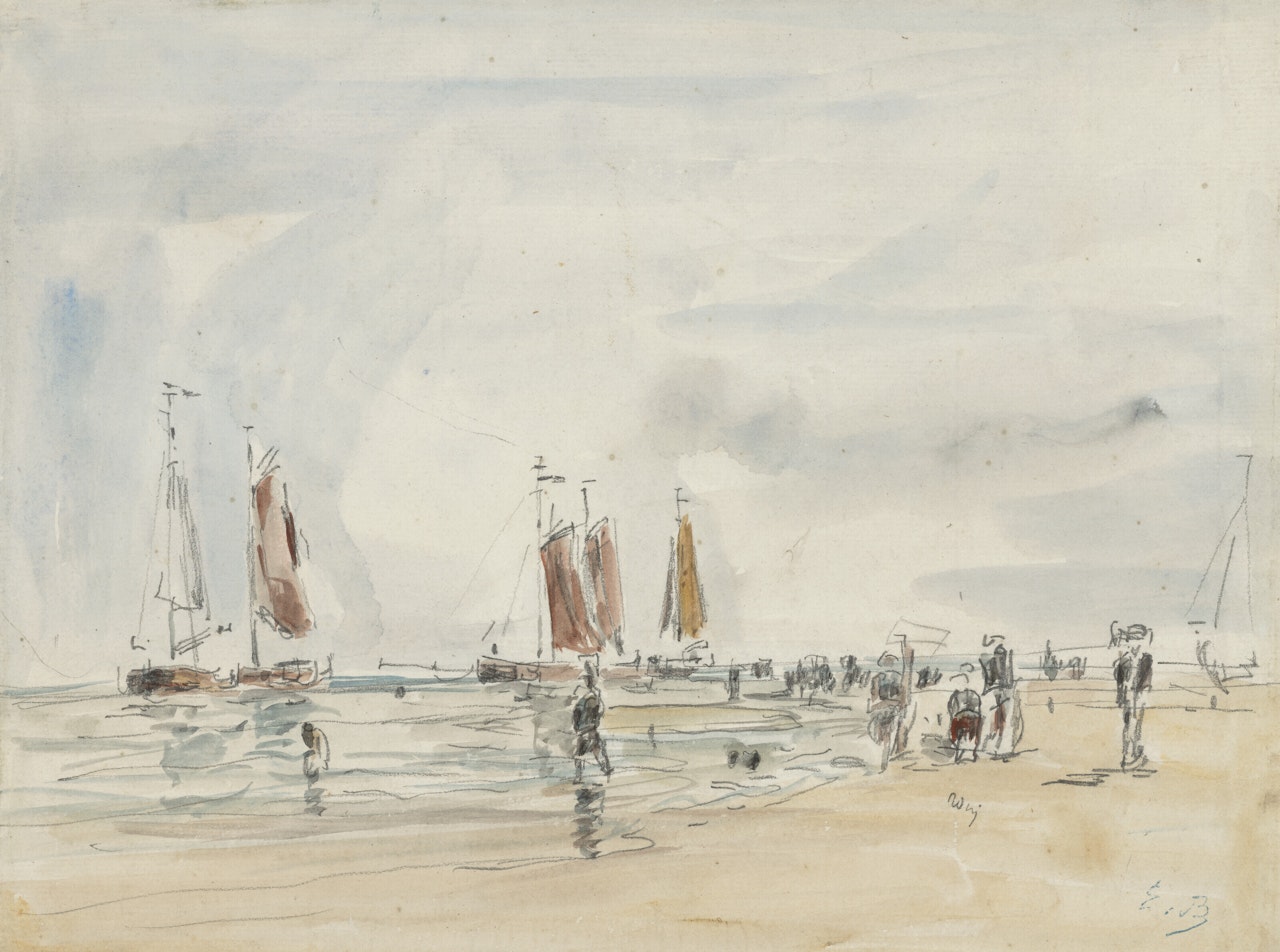 Les environs de Scheveningue. Marée Basse by Eugène Boudin