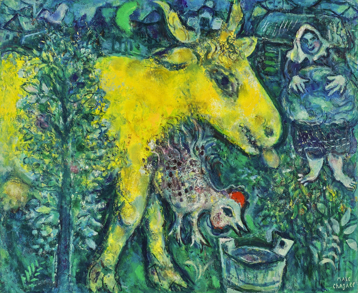 La ferme, le village by Marc Chagall