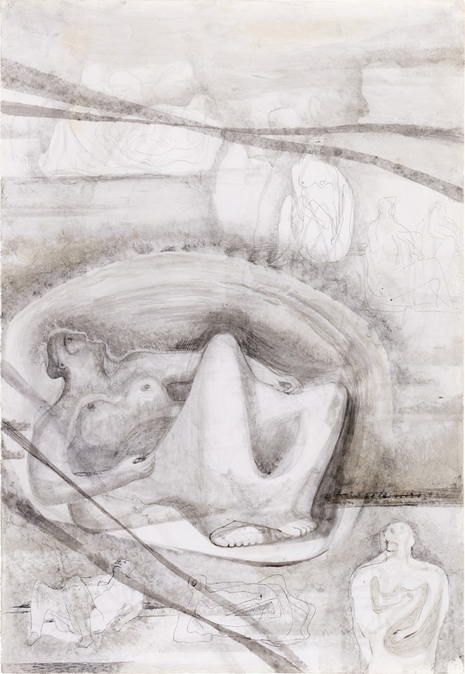 Drawing for Sculpture: Reclining Figures by Henry Moore