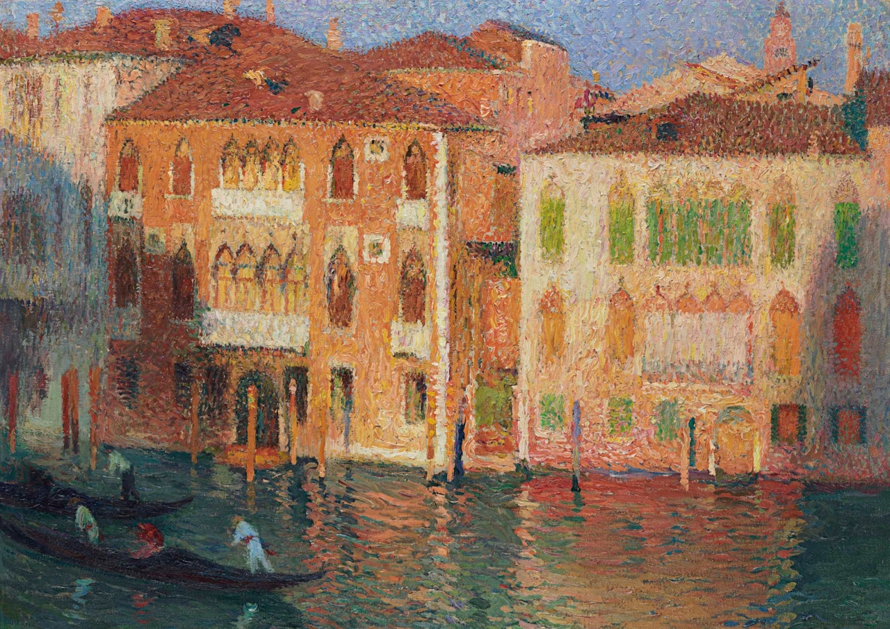 Venise, palais et gondoliers sur le Grand Canal by Henri Martin