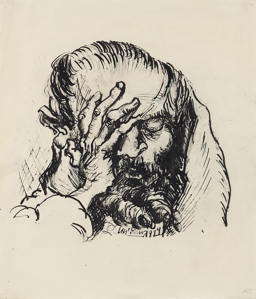 Porträt eines bärtigen Mannes (Portrait of a Bearded Man) by Ludwig Meidner