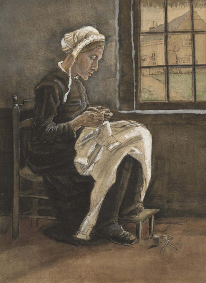 Naaiende vrouw (Woman Sewing) by Vincent van Gogh