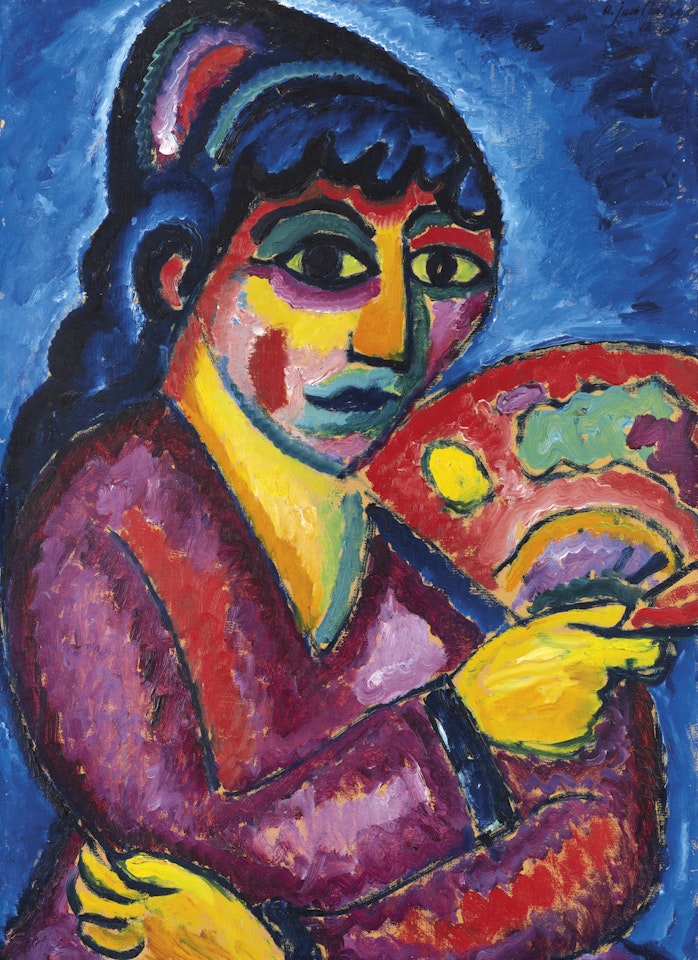 Frau mit Fächer ( Frau aus Turkestan ) by Alexej von Jawlensky