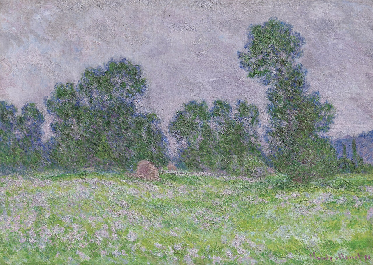 Prairie fleurie à Giverny by Claude Monet