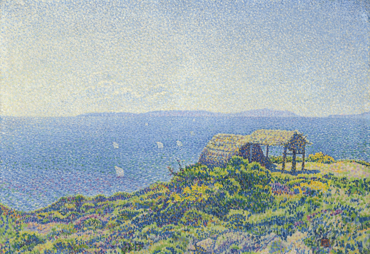 L"île du Levant vue du Cap Bénat, Provence by Theo van Rysselberghe