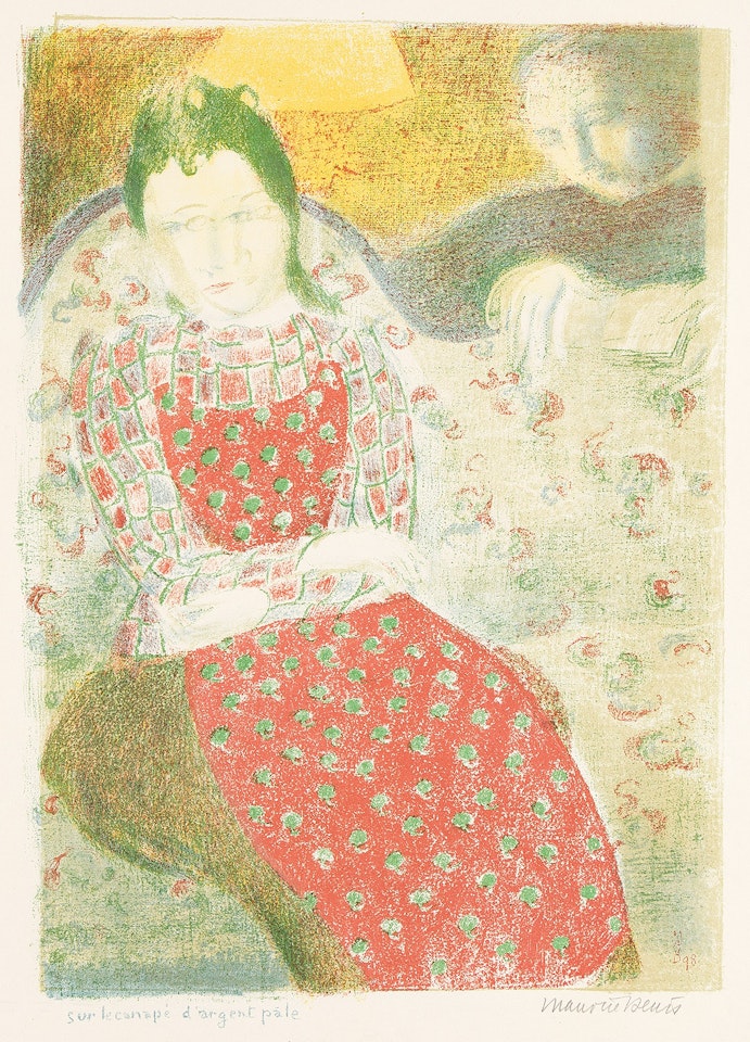 Sur le Canapé d"argent pâle . by Maurice Denis