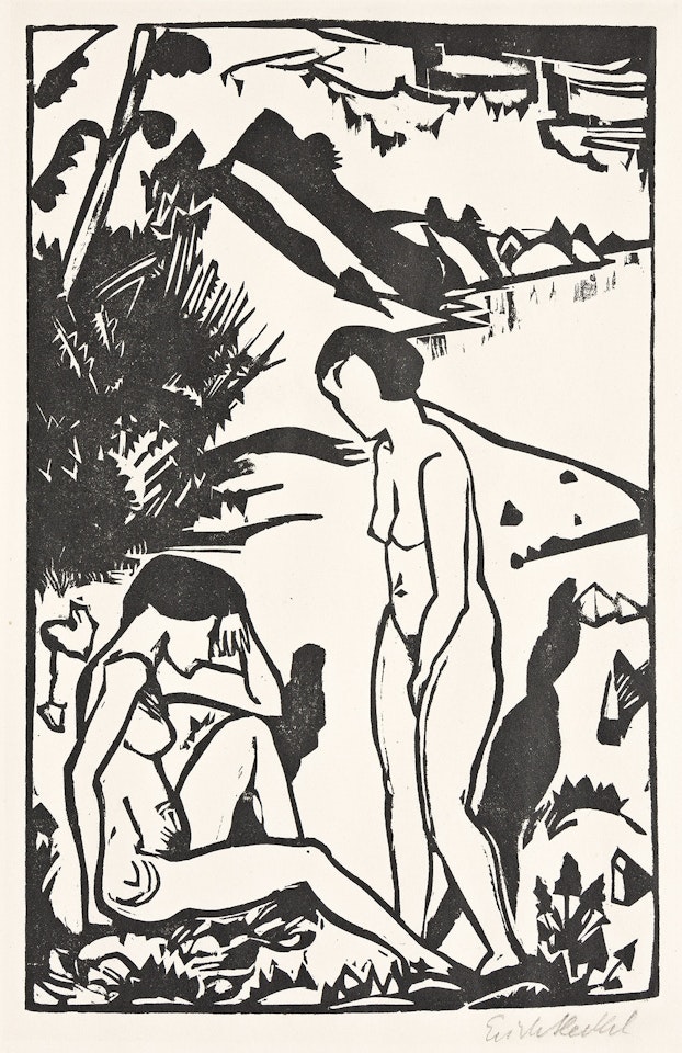 Am Strand. by Erich Heckel