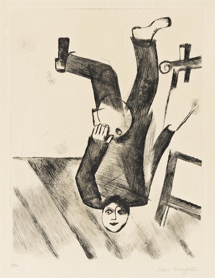 An der Staffelei. by Marc Chagall