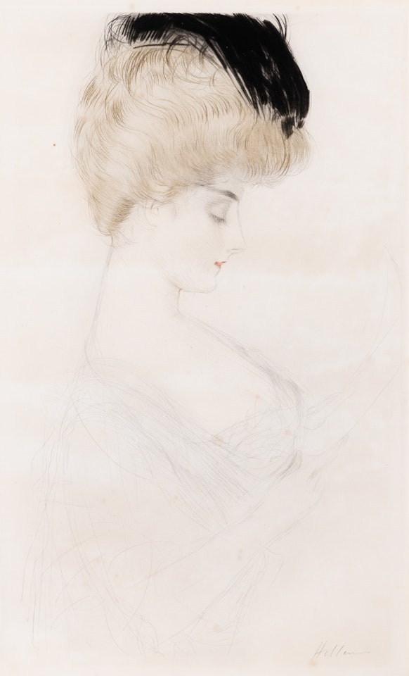 MADAME LETLLIER A L"AIGRETTE by Paul César Helleu