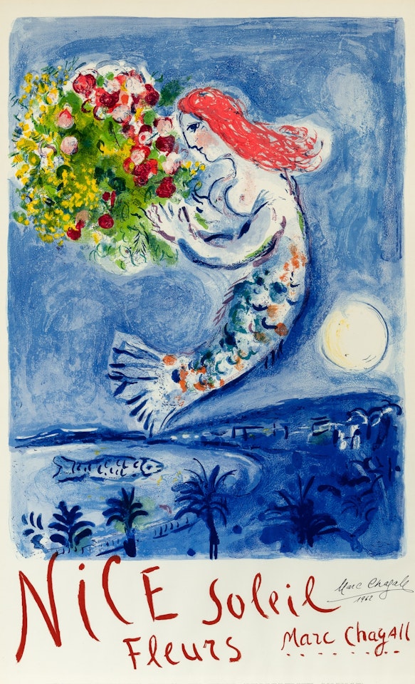 NICE SOLEIL FLEURS--LA BAIE DES ANGES (MOURLOT 350; SORLIER P. 39) by Marc Chagall