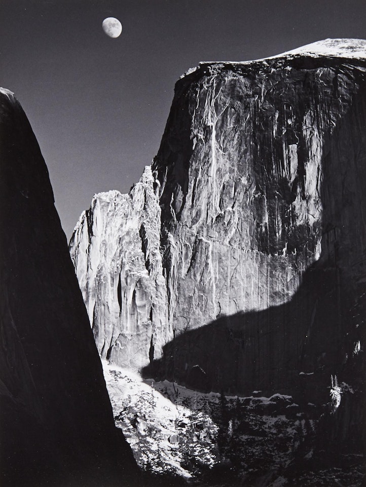 Moon and Half Dome by Ansel Adams