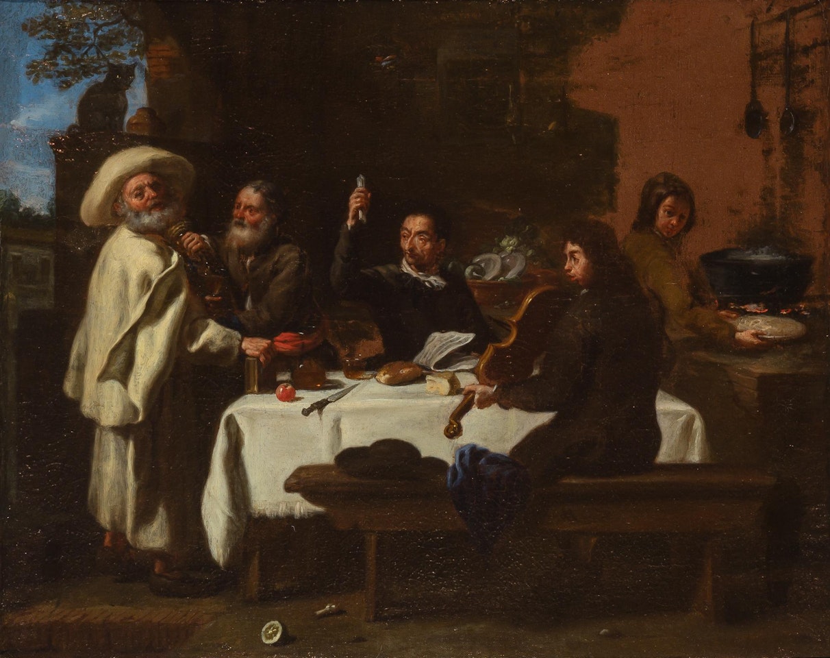Travelers at an Inn by Italian School