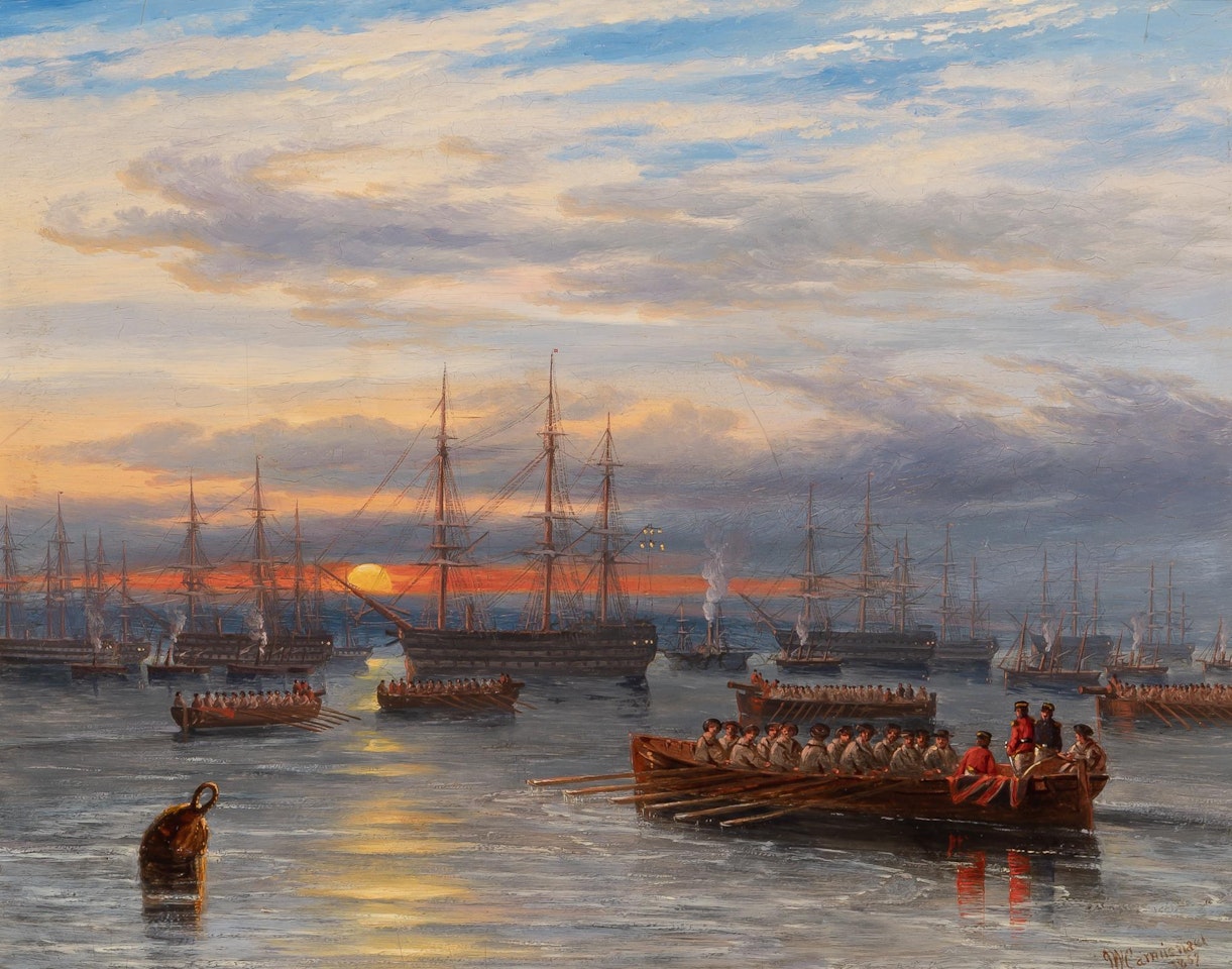 Sunrise in the Baltic Off Cronstadt by John Wilson Carmichael