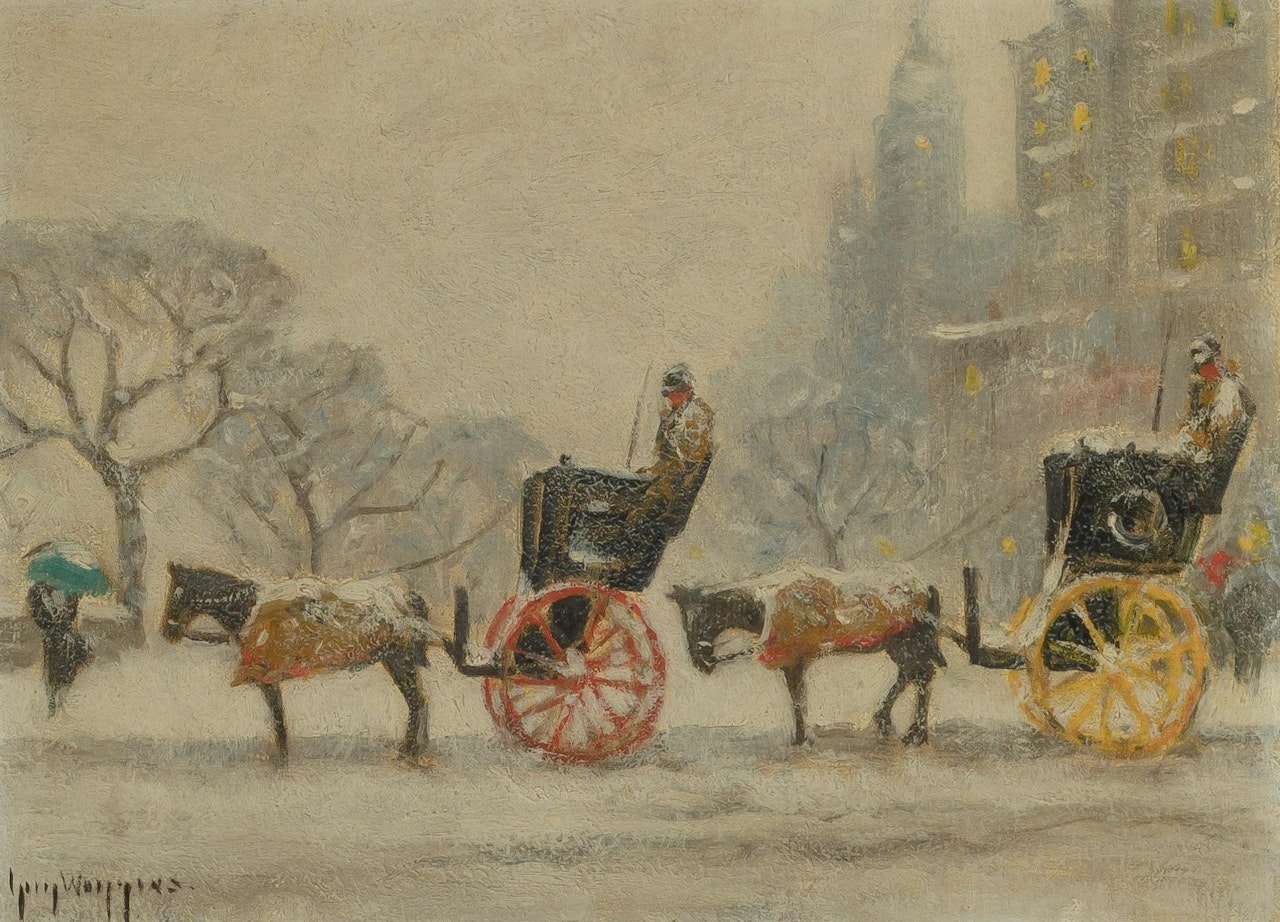 Winter - At the Park Entrance by Guy Carleton Wiggins