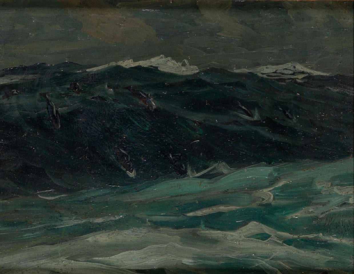 Dolphins and Sea by Frederick Judd Waugh