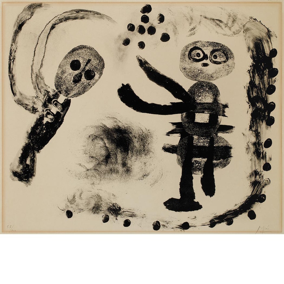 LITTLE GIRL IN THE WOODS (MOURLOT 251) by Joan Miró
