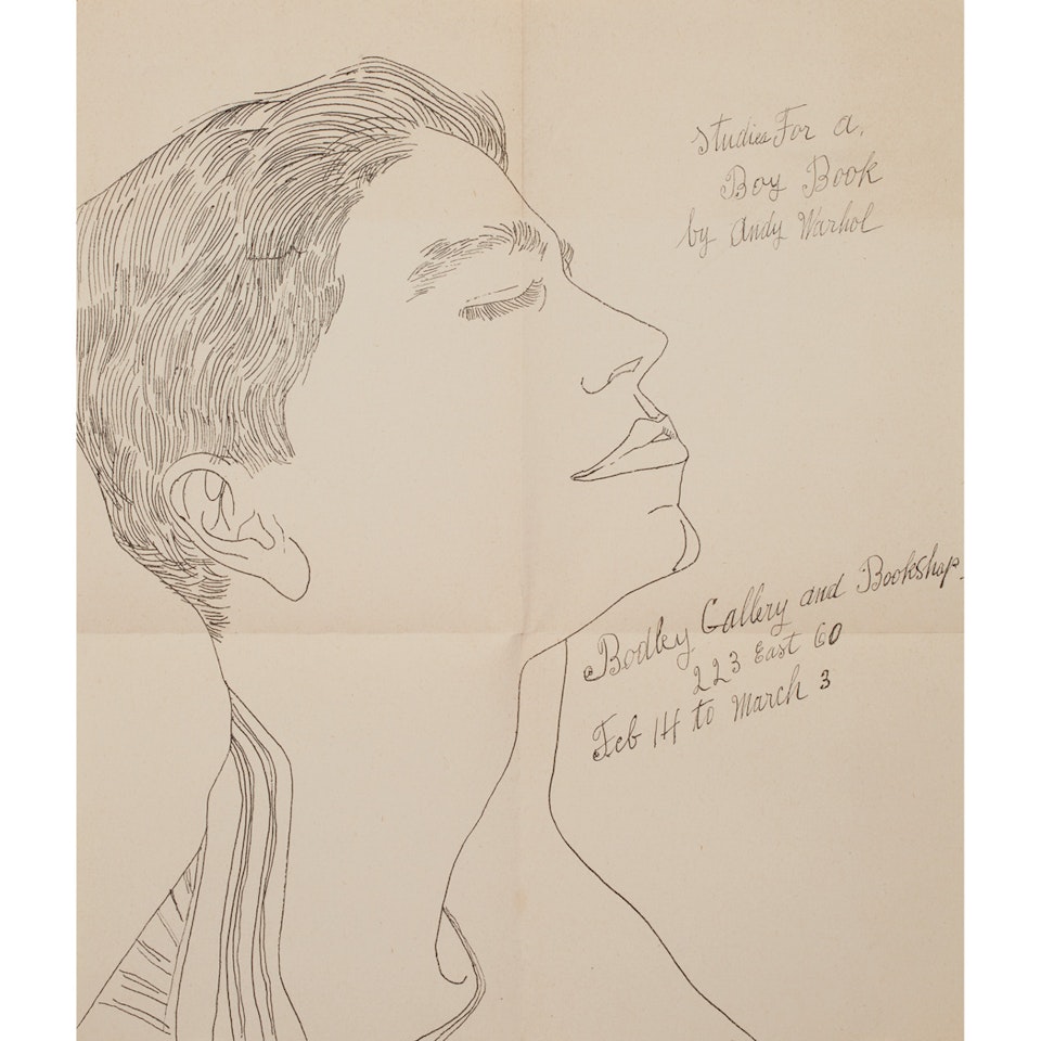 STUDIES FOR A BOY BOOK (BODLEY GALLERY ANNOUNCEMENT) by Andy Warhol