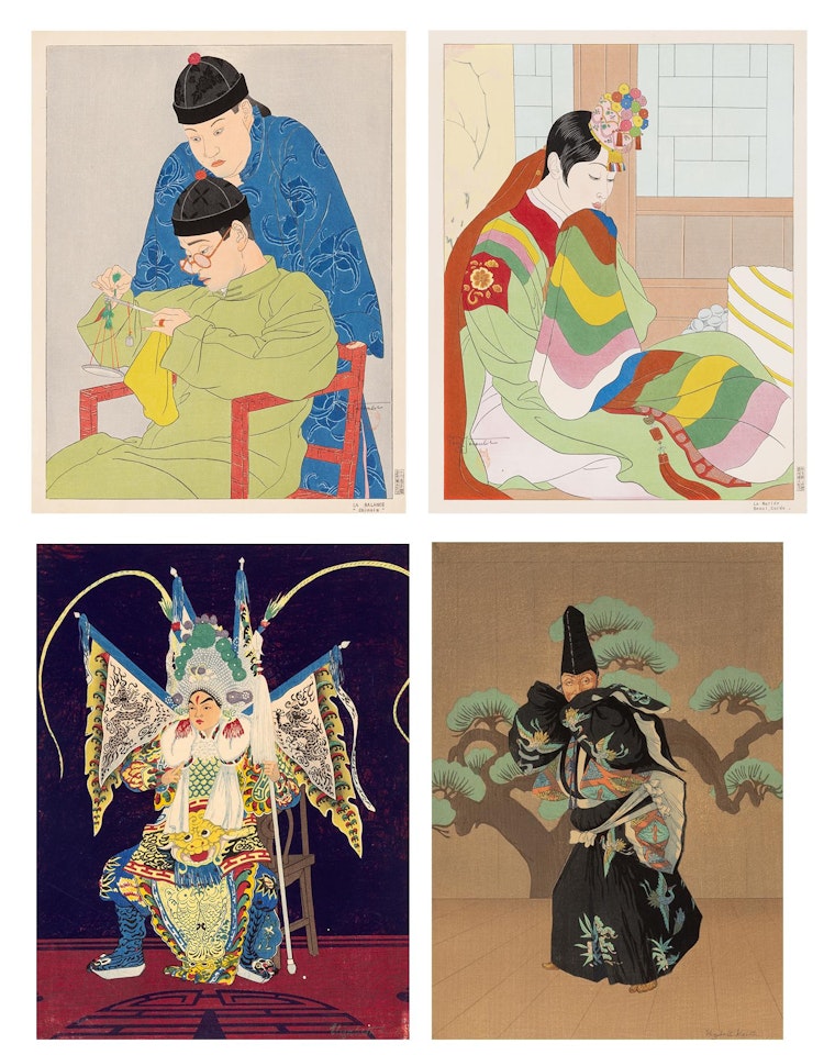 LA BALANCE "CHINOIS"; LA MARIÉE, SEOUL CORÉE (MILES 54, 91) by Paul Jacoulet