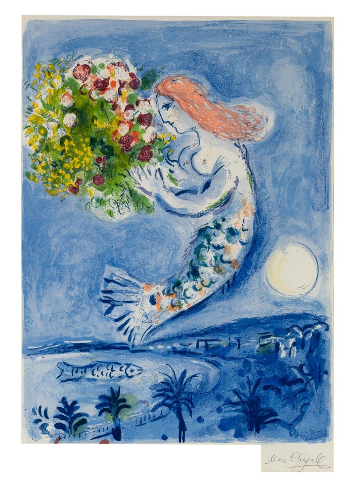 NICE SOLEIL FLEURS--LA BAIE DES ANGES (MOURLOT 350; SORLIER P. 39) by Marc Chagall